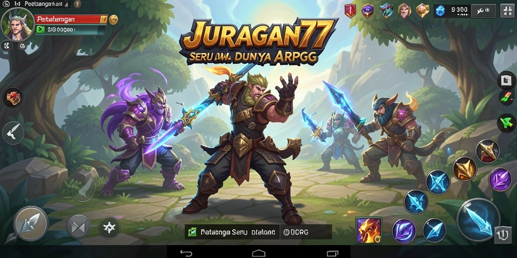 Tampilan gameplay seru di dunia fantasi JURAGAN77.