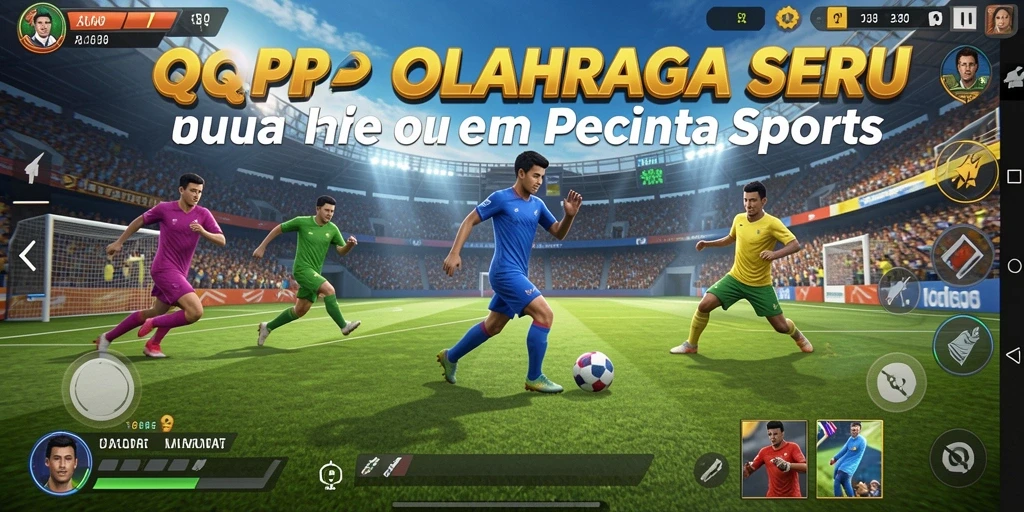 Screenshot utama dari gameplay <strong>QQRP</strong> menampilkan pertarungan seru di lapangan olahraga.